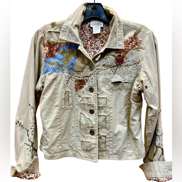 Sandy Starkman Vintage Embroidered Jacket Art Embellished Small - Picture 15 of 15